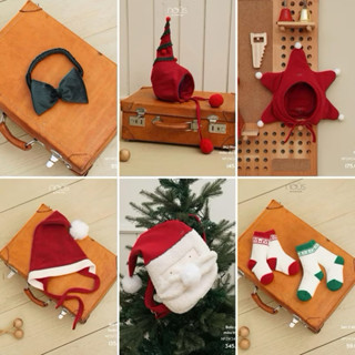  Mắm kids- Phụ kiện mũ băng đô yem màu đỏ  xanh cho bé sơ sinh tới 6 tuổi 