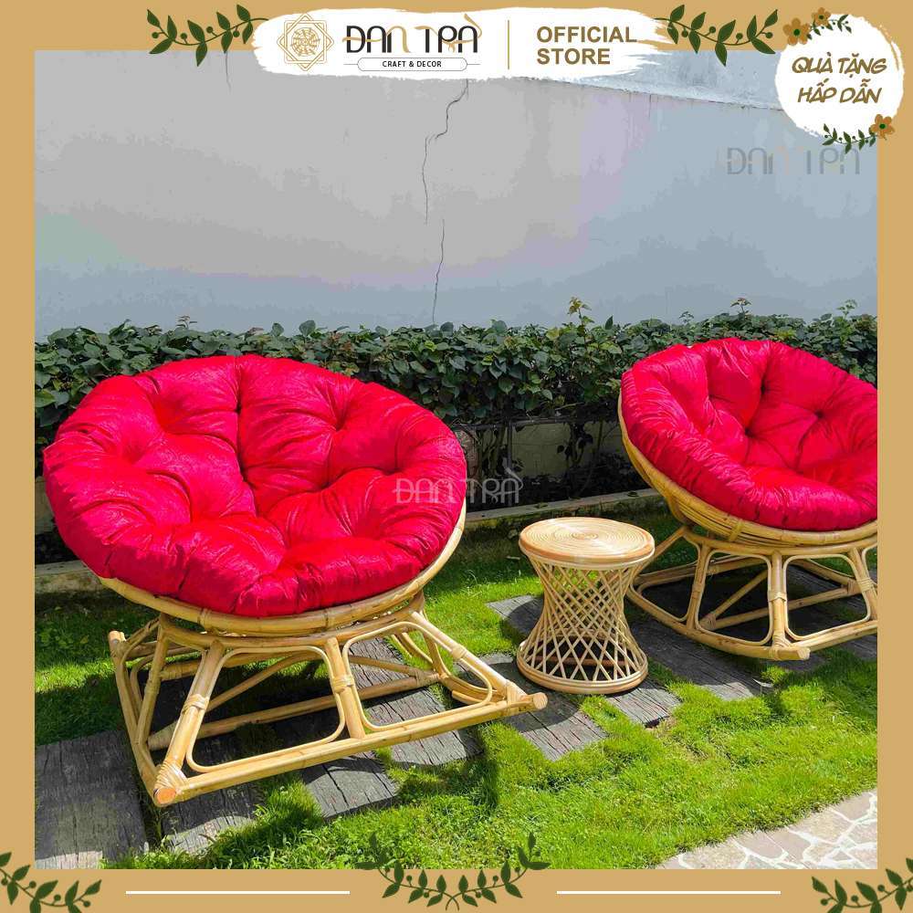 Ghế Mây Papasan Bập Bênh, Ghế Bập Bênh Tròn Vintage Giá Rẻ, Ghế Mây Thư Giãn, Ghế Mây Tre ĐAN TRÀ, N