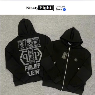  Áo Khoác Philipp Plein Đính Đá Mũ 2 Lớp Chất Nỉ Dày Dặn Cao Cấp-Áo Khoác PP Hàng Đẹp Chuẩn Form Phong Cách Boy Phố 