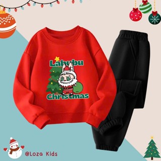  Bộ quần áo Labubu Noel cho bé trai và bé gái size từ 15-40kg - Bộ nỉ trẻ em Loza Kids BN192 