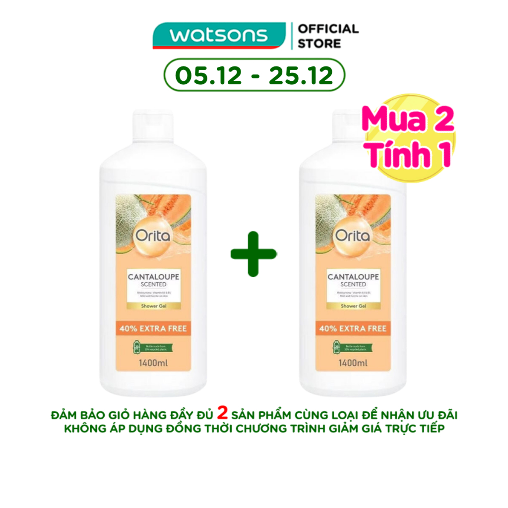 Gel Tắm Orita Hương Dưa Đỏ Shower Gel Cantaloupe Scented 1400Ml