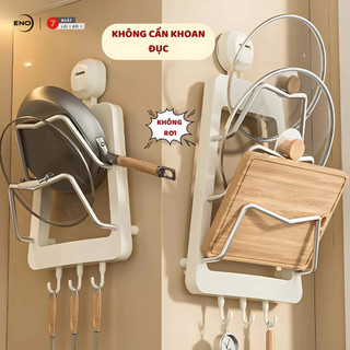  Giá để vung xoong nồi hút chân không bám chắc giá treo nắp nồi kệ để thớt đa năng để thớt ENO-GTV03 