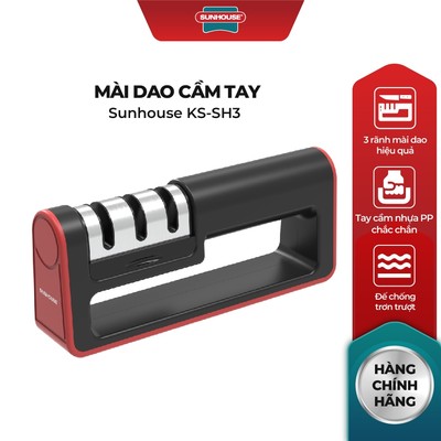 Mài dao cầm tay 3 rãnh Sunhouse KS-SH3 - Đế chống trượt an toàn - Mài sắc dao - Tay cầm tiện lợi - Dễ sử dụng