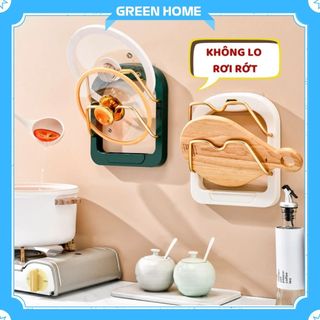  Giá để vung xoong nồi giá treo nắp nồi nhà bếp kệ để thớt giá treo bếp đa năng giá để thớt Green Home - GTV01 