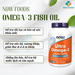 Now Ultra Omega 3 500 EPA / 250 DHA Viên uống dầu cá Omega-3 180 viên