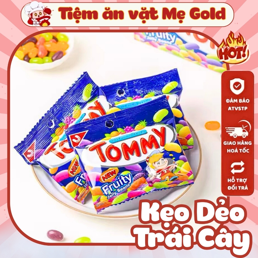 Kẹo Dẻo Trái Cây Tommy Fruity Jelly Beans Thái Lan gói 18G, Tiệm Ăn Vặt Mẹ Gold