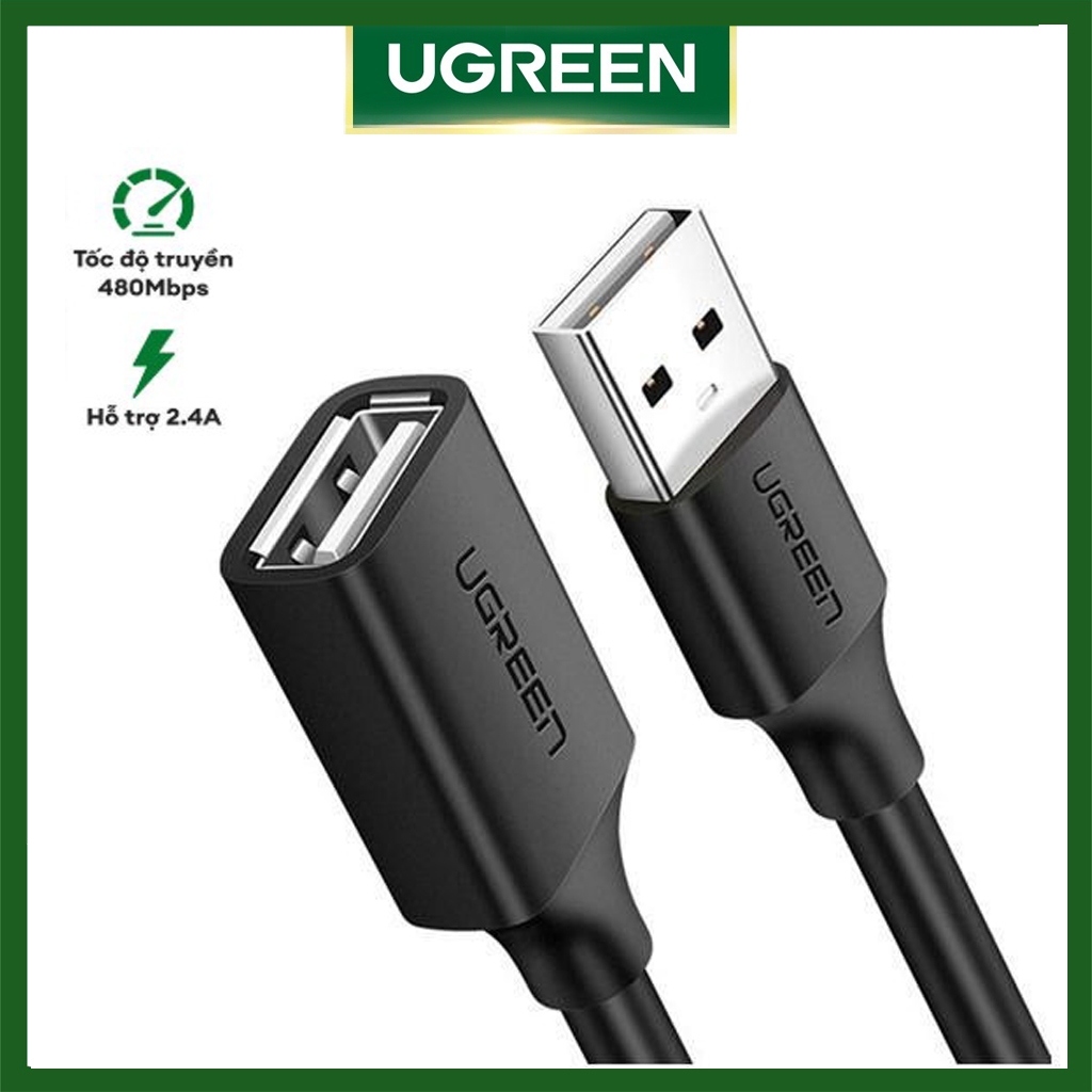 Cáp  USB 2.0 Nối Dài Ugreen US103 Chính Hãng dài từ 0.5M đến 5M tốc độ 480Mbps
