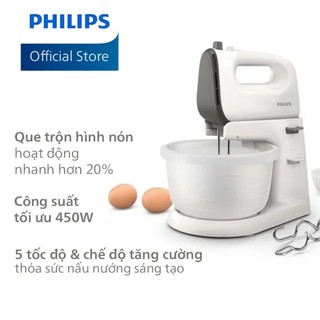 Máy đánh trứng Philips HR3745 HR3745/00 thế hệ mới |450W| nhanh hơn tới 25% - Hàng chính hãng