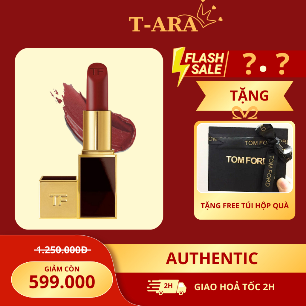 Son TOM,FORD Authentic Chất Son Mềm Môi Lip Color Satin Matte - Son Lì Bám Màu Hot 2025 T - ARA