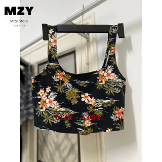 Áo croptop MZY - AT04 dây to bản, chất thun co giãn tốt, hoa văn lạ mắt.