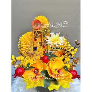 set phụ kiện bánh nước hoa mộc lan Vàng, LỰU ĐỎ trang trí Tết