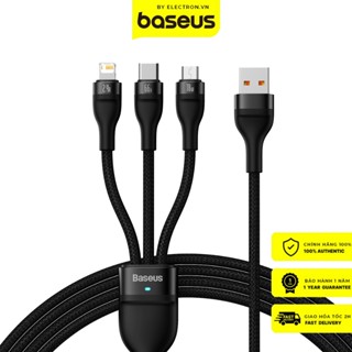 Cáp Sạc 3 Đầu Công Suất Cao Baseus Flash Series II One-for-three Fast Charging Data Cable (USB to M+L+C 66W)