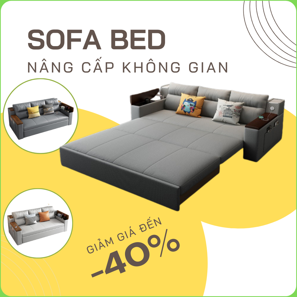 Ghế sofa giường thông minh T462 bọc vải nano cao cấp,Giường ngủ gấp gọn khung thép chịu lực sơn tĩnh