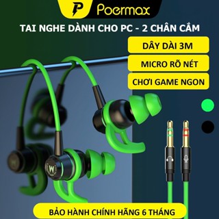 Tai nghe gaming dành cho máy tính cây PC jack đôi 3.5mm dây dài 3m có micro- Poermax G4