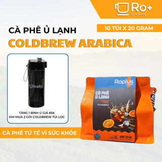 [2 túi tặng 1 bình ủ 550ml] Cà phê ủ lạnh Arabica Cầu Đất túi lọc 10 túi x 20gr ROPLUS,cà phê ủ lạnh, pha phin, pha máy