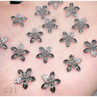 Charm Đá Viền Kim Loại Nail