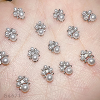 Charm Đá Viền Kim Loại Nail