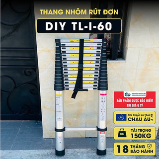  Thang Nhôm Rút Gọn DIY TL-I-60 Chiều Cao Sử Dụng 6m - Bảo Hành 18 Tháng 