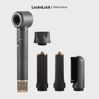 Máy sấy tóc tạo kiểu LocknLock Multi Hair Dryer công nghệ ION âm 5 Loại Đầu Sấy - Màu xám ENA426GRY