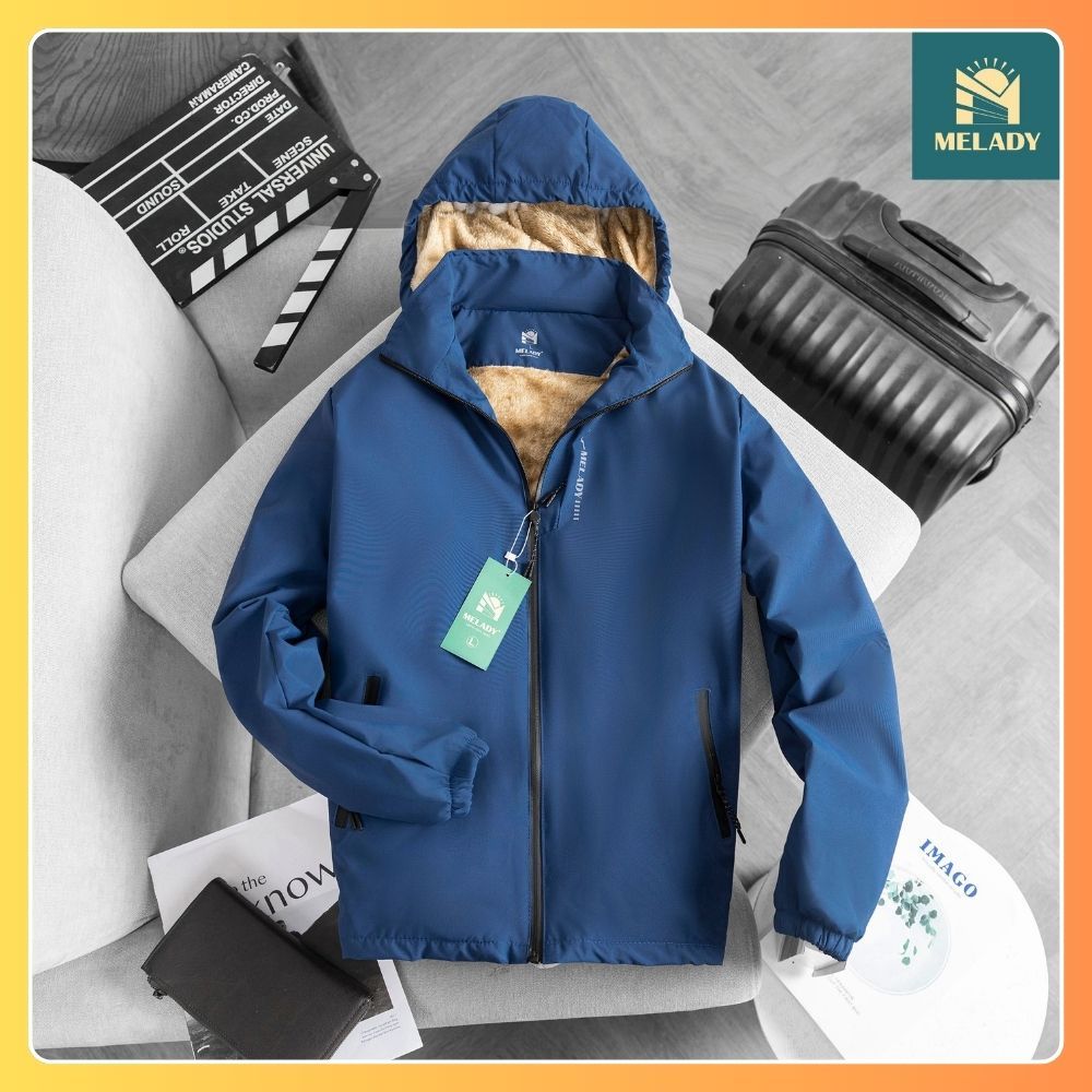 Áo khoác gió giới tính lót lông cừu, vải tráng bạc nano gió Mũ tháo rời (in ngục)