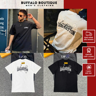 Áo Phông Nam Luôn Vui Tươi Thêu Chữ Ký Liền Siêu Chất - Áo Thun Nam Nữ Thêu Logo Trước Sau Cao Cấp