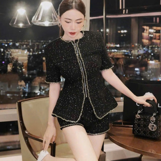 Set dạ phối quần thiết kế, 2 màu dễ phối, phong cách thanh lịch, sang chảnh quảng châu cao cấp GOONSTORE