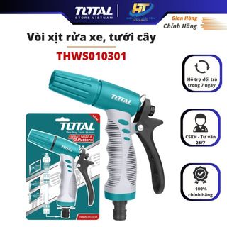Vòi xịt rửa xe, vòi xịt tưới cây TOTAL THWS010301 chỉnh 8 tia nước, thân nhựa tay cầm thoải mái