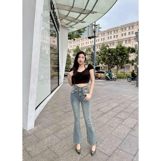 Quần jean nữ lưng cao co giãn