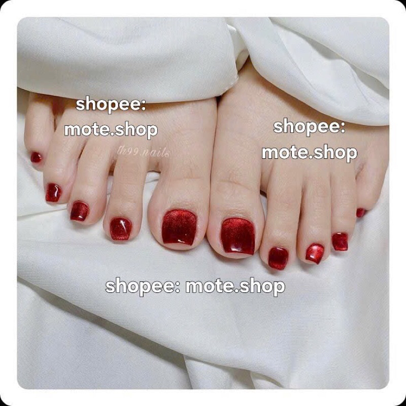Nailbox CHÂN mắt mèo kim cương đỏ