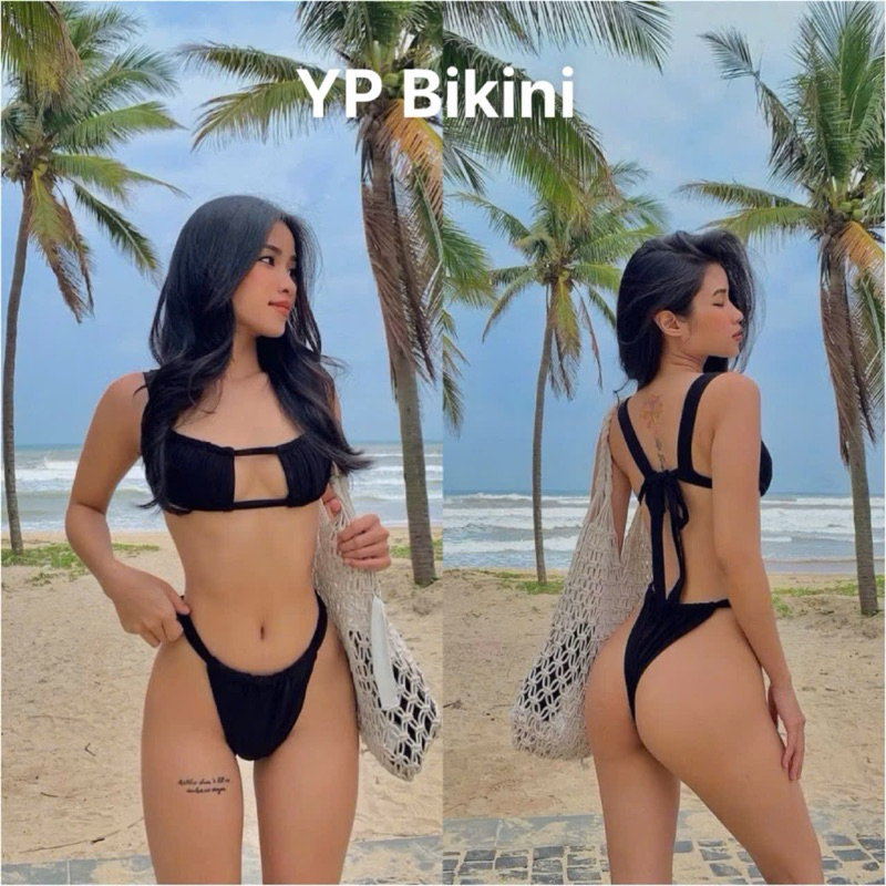 Bikini 2 mảnh áo rút dây to quần ship luồn ( Che tên - sẵn hàng )