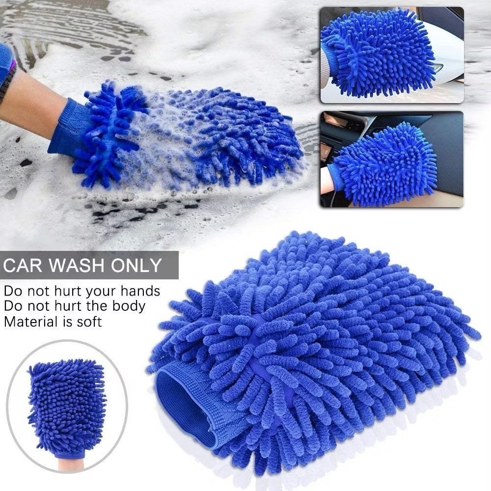 Găng Tay Rửa Vệ Sinh Ô Tô Xe Máy - Bao Tay Lau Dọn Nội Thất Xe Hơi 2 Mặt Tiện Lợi