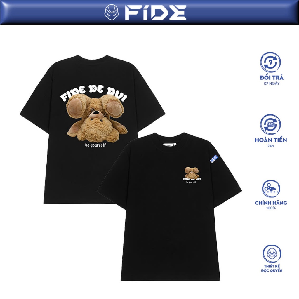 Áo thun FIDE Teddy phông unisex form rộng local brand nam nữ cổ tròn oversize - AT128