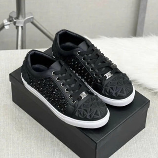  Giày philipp plein nam - Slipon nam Philipp Plein da Pu phủ kim tuyến tag đinh phối mũi cao su nổi khối boy phố hot 2025 