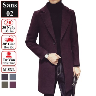 Áo khoác dạ nam hàn quốc dáng dài Sans02 blazer măng tô đen xám mangto trench coat mantle manto big size XXL 3XL 4XL 5XL