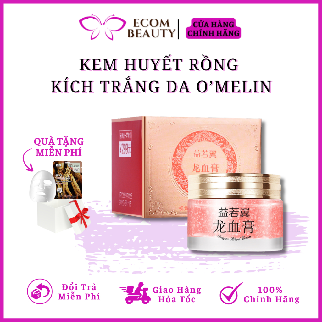 Kem huyết rồng kích trắng da O'MELIN - Kem lười O'MELIN dưỡng ẩm, phục hồi da, mờ nám, tàn nhang, trắng da hiệu quả