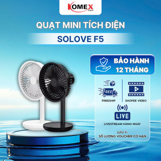 Quạt Tích Điện Để Bàn Solove F5 - Hoạt Động Liên Tục 12H, 3 Chế Độ Gió, Dung Lượng Pin 4000mAh