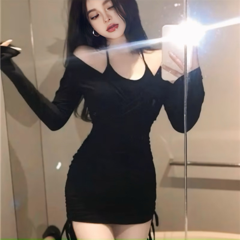 Set Đầm Body Tay Dài Kèm Áo Yếm Lót Trong Vừa Kín Đáo Vừa Sexy Lissa Đ28