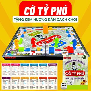 Bộ Cờ Tỷ Phú Việt Nam Cao Cấp Cỡ Lớn 31x31cm Chất Liệu An Toàn, Boardgame Cờ Tỉ Phú