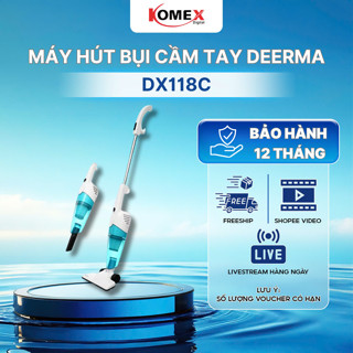 Máy Hút Bụi Cầm Tay Deerma DX118C/DX115C Thiết Kế Nhỏ Gọn,Công Suất 400W Lực Hút 12KPa - 3 Đầu Hút