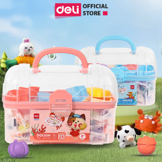  Bộ Đất Nặn Kháng Khuẩn 3D Deli Đất Sét Nặn 24 Màu Chất liệu an toàn cho trẻ nhỏ màu sắc tươi sáng đa dạng kèm khuôn 