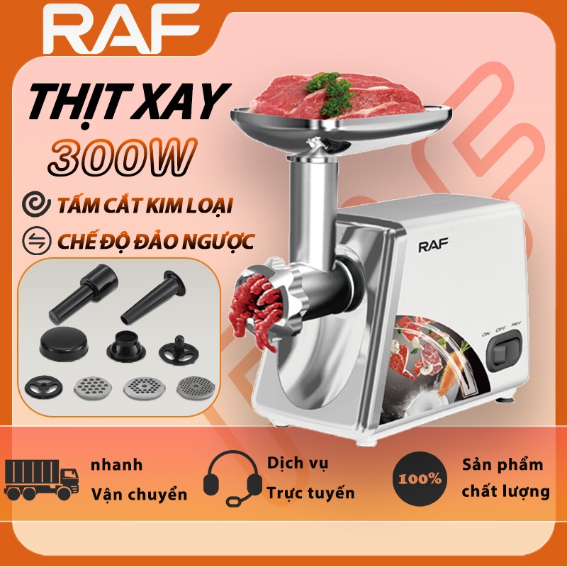 RAF Máy xay thịt và đùn xúc xích 300W Hoàn toàn tự động xay thịt nhanh chóng an toàn  tiện lợi Phù hợp với gia đình