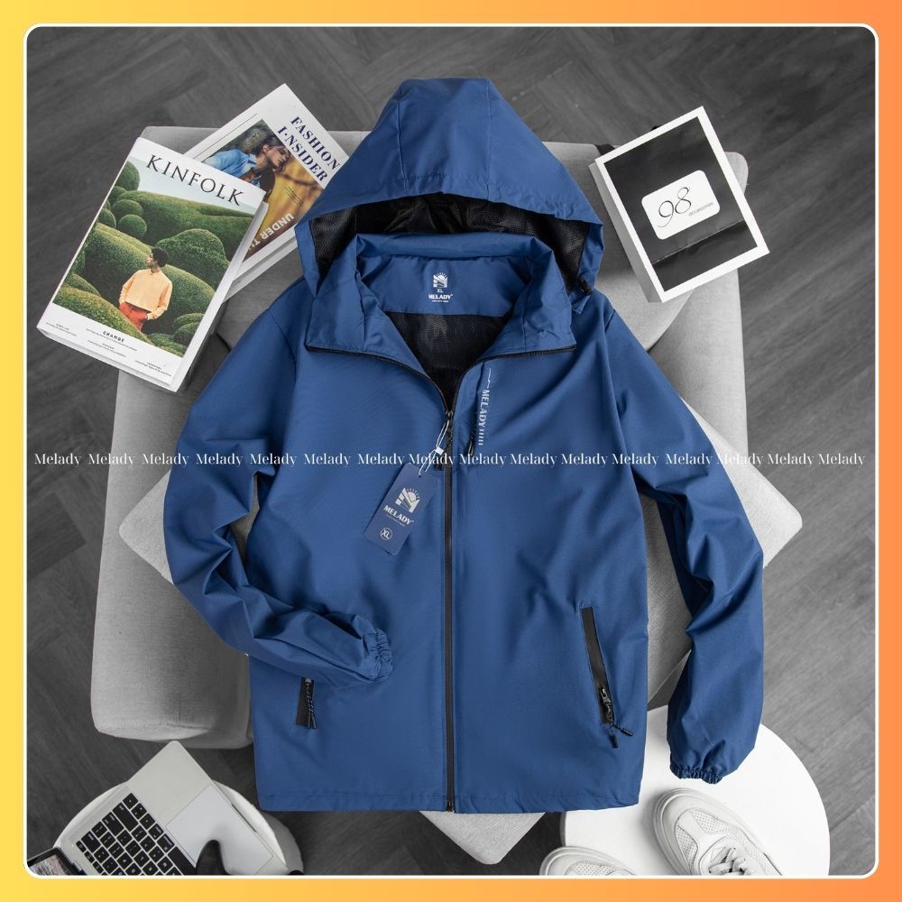 Áo khoác gió giới tính Melady cao cấp, vải ngoài tráng bạc chống nước, cản gió(in chữ)