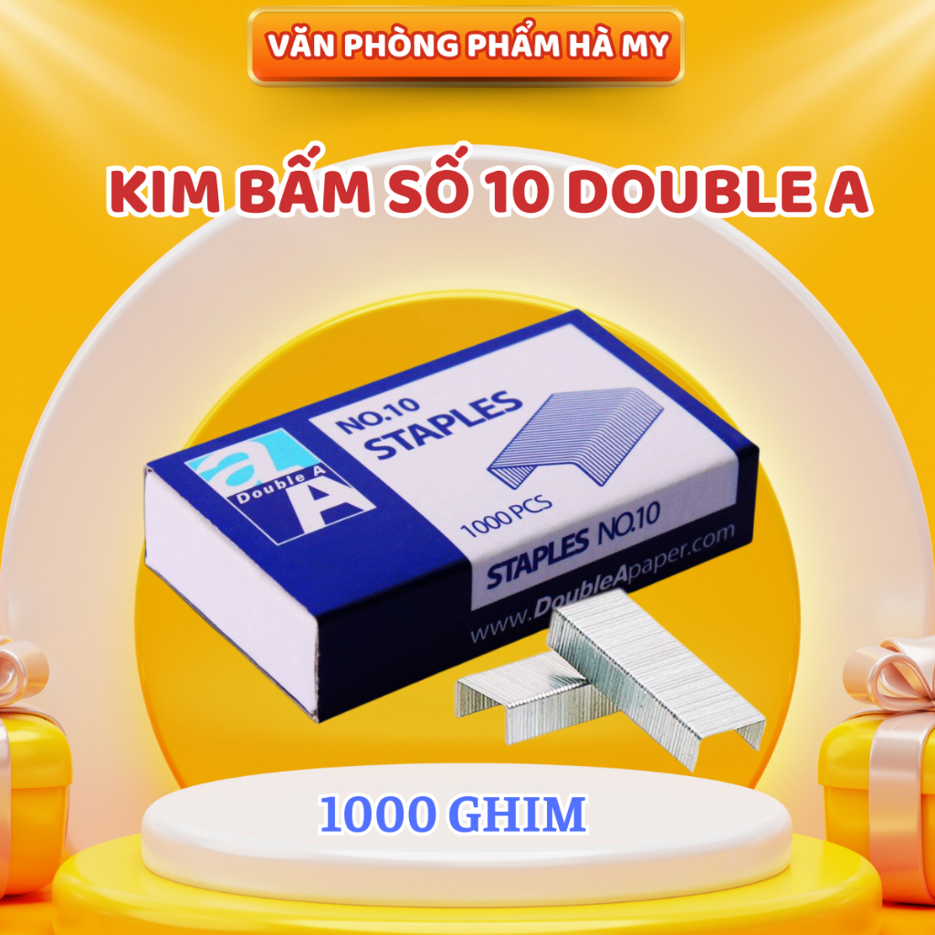 Combo 10 Hộp Kim Bấm Số 10 Double A Chính Hãng