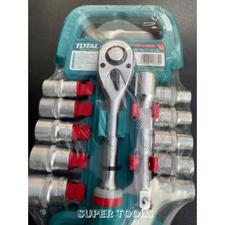ĐỒ NGHỀ TOTAL Bộ 12 cái socket  (1/2 inch) & cần 2 chiều THT141121 <HÀNG CHÍNH HÃNG>