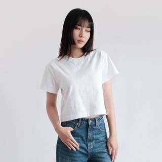 Áo Thun Mid-Crop Form Regular Dáng Ngắn Mặc Thường Ngày, 99% Cotton, Vải Đứng Form - The J Studio