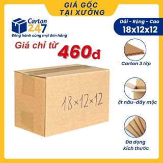 18x12x12 COMBO 100 Hộp carton đóng hàng, hộp giấy gói hàng giả rẻ - Carton 247