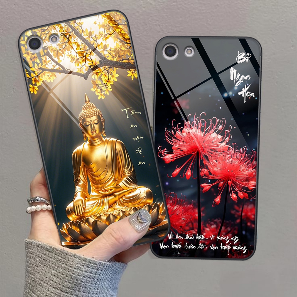 Ốp lưng KÍNH cho Oppo A39 / OPPO A57(bản cũ) in hình thư pháp LỘC - CHA MẸ- BÌNH AN- TÂM AN