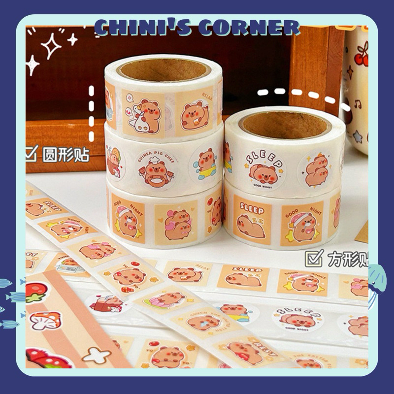 ❤️‍🔥VPP-STICKER❤️‍🔥 Cuộn 300 Sticker Capybara nhiều mẫu mã