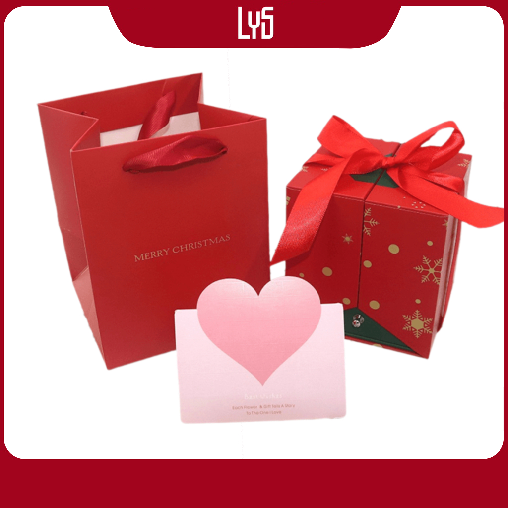 Gift set quà tặng Giáng Sinh - Bộ trang sức LYS Dây chuyền, khuyên tai và lắc tay - Hộp đựng trang s