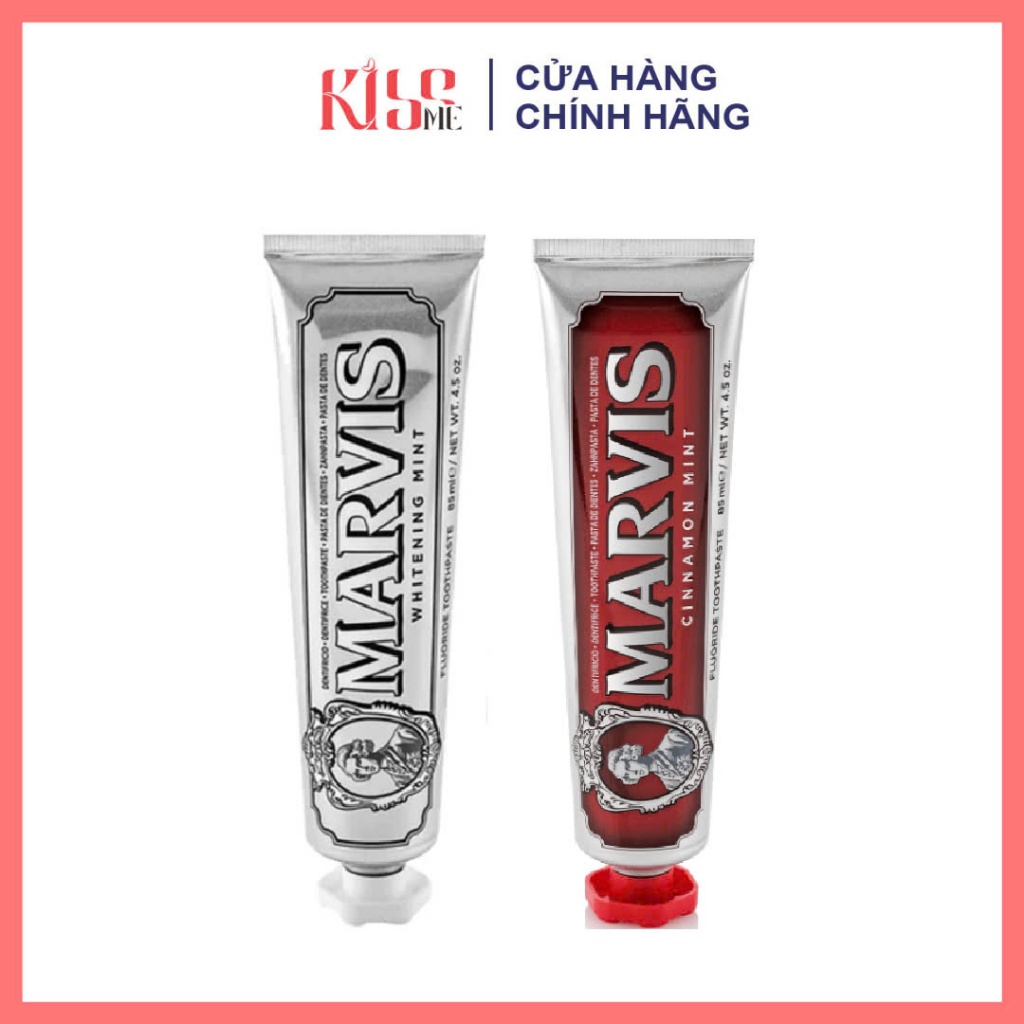 Kem đánh răng Marvis Toothpaste 85ml Whitening Mint (Nhập khẩu chính hãng)